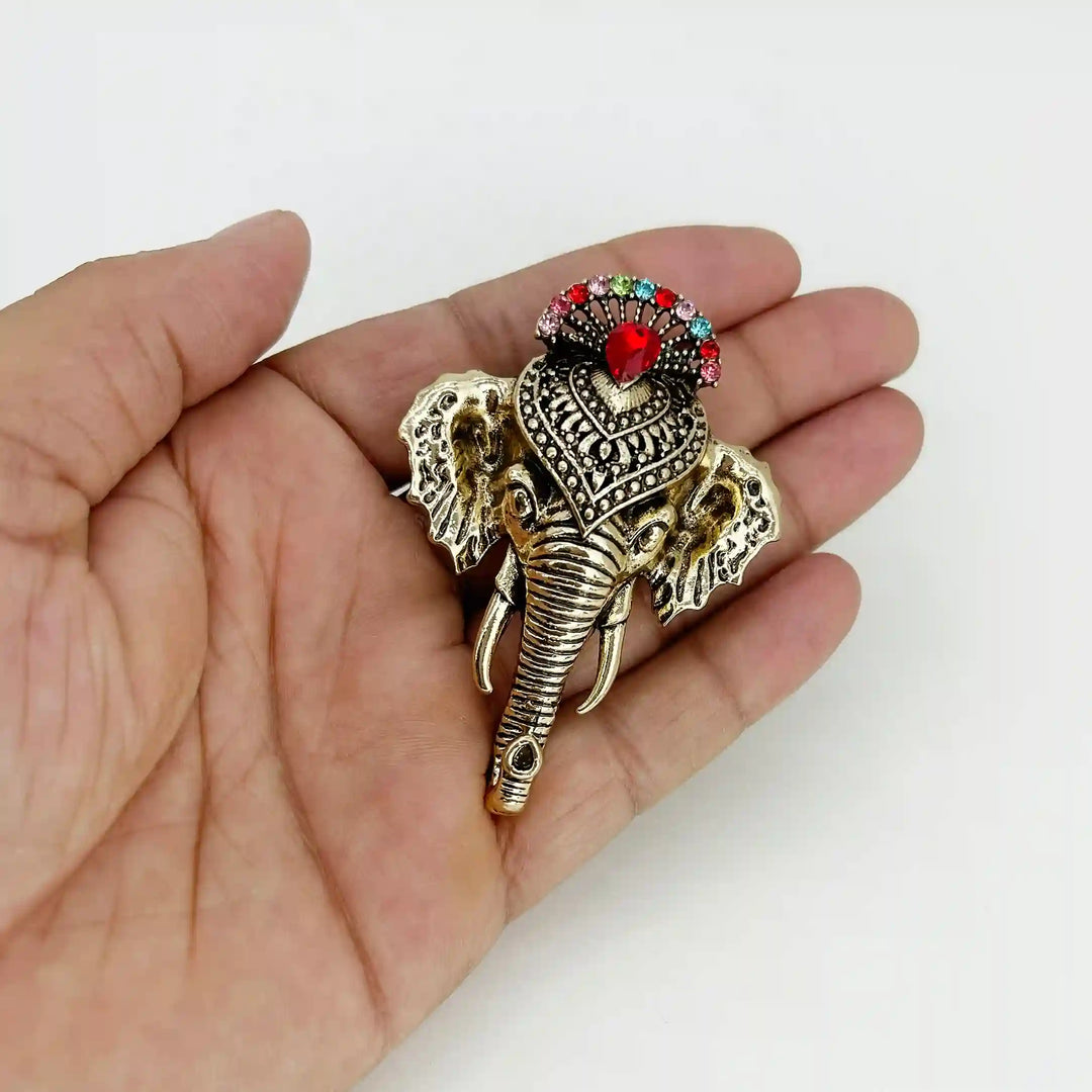 Antique Elephant Brooch & Button Combo Pack