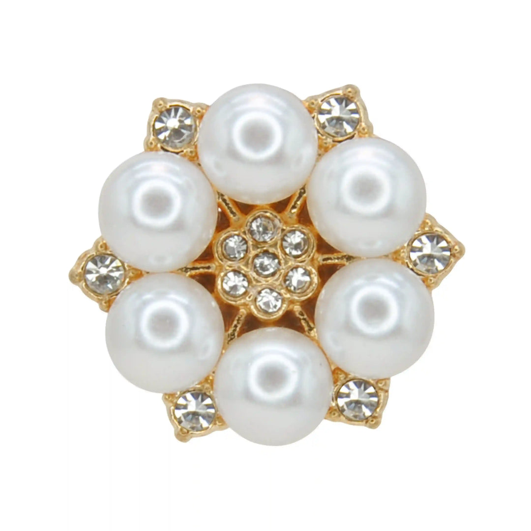 Rhinestone Pearl Cluster Button Covers