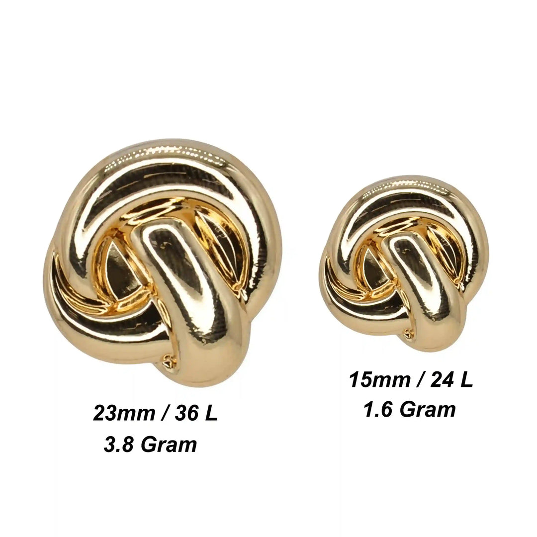 Knoted Design Metal Buttons | 23mm & 15mm