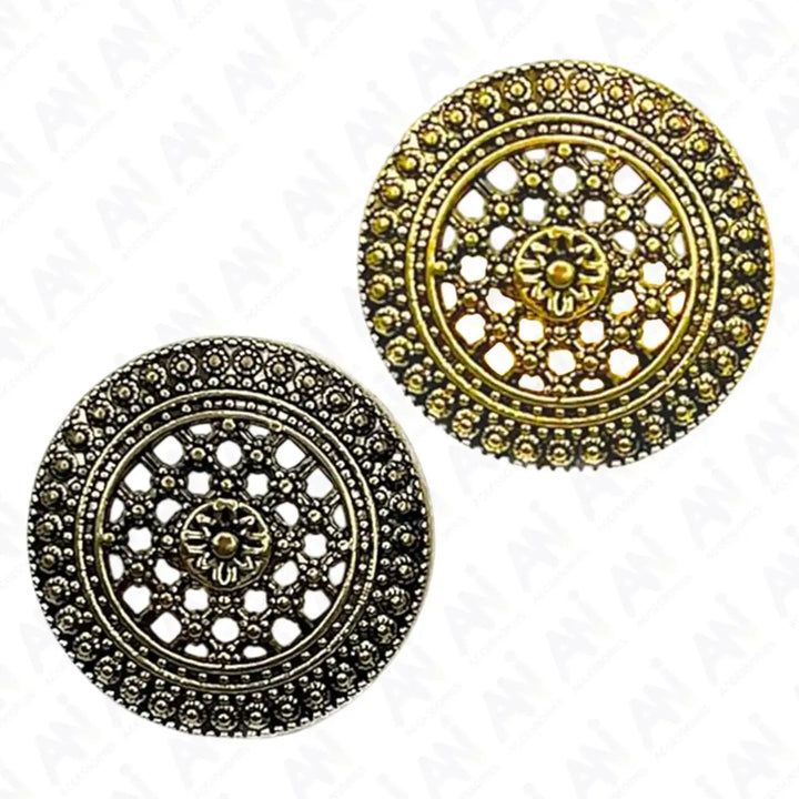 Raised Diamond Pattern Metal Buttons | 18mm(28L) & 21mm(34L)