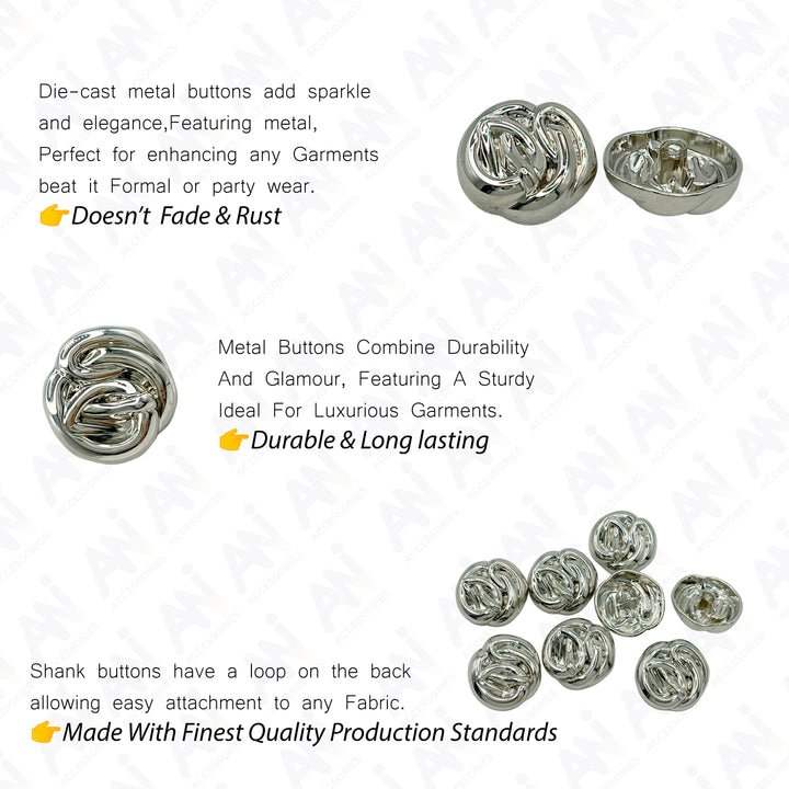 Modern Design Metal Buttons for Clothing and Accessories