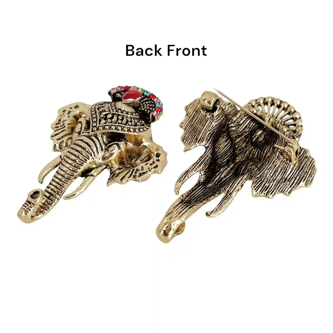 Antique Elephant Brooch & Button Combo Pack