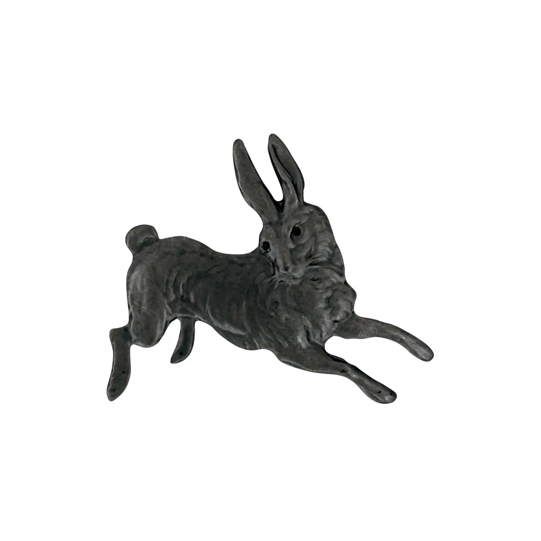 Leaping Rabbit Metal Brooch