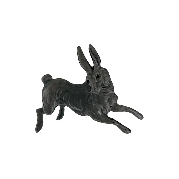 Leaping Rabbit Metal Brooch