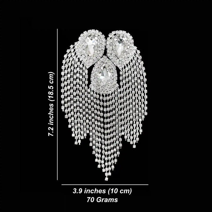 Royal Crystal Cascade Shoulder Brooch | 1 piece