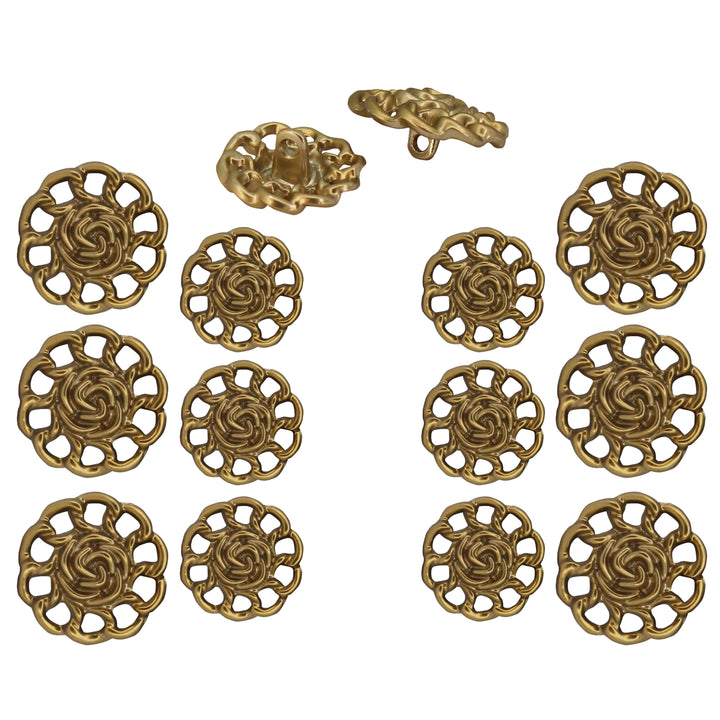 Clothing Gold Floral Design Buttons