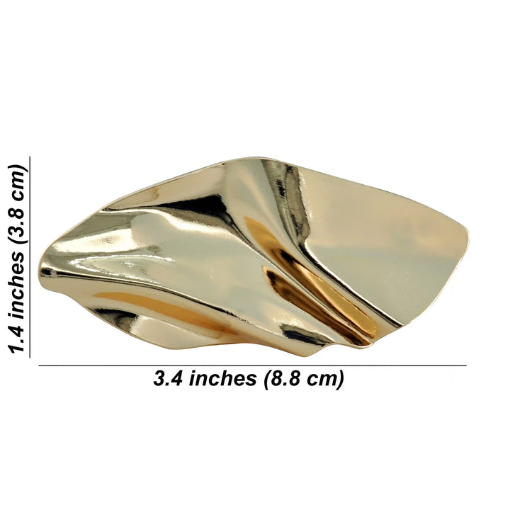 Scrunched Abstract Metal Brooch