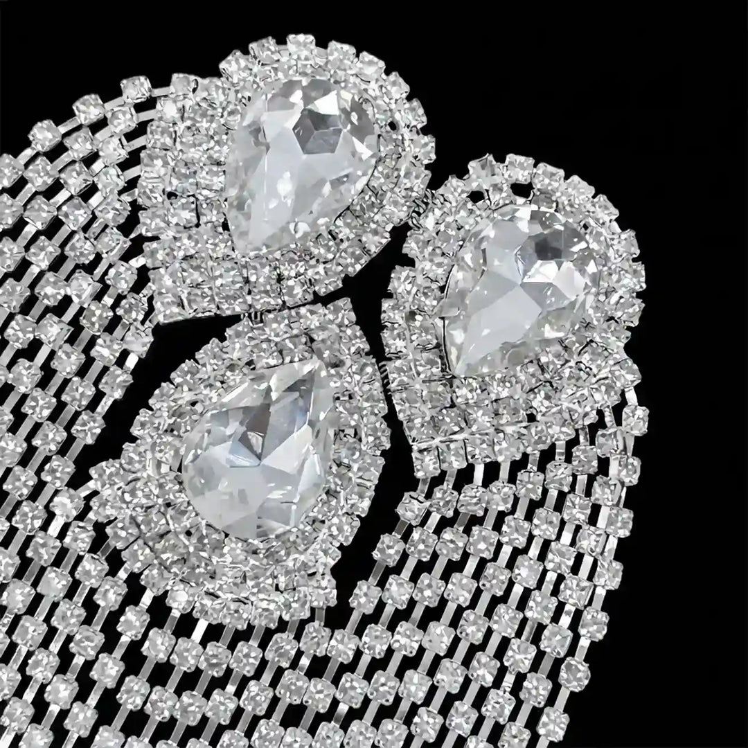 Royal Crystal Cascade Shoulder Brooch | 1 piece