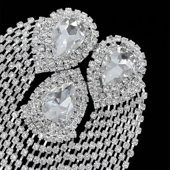 Royal Crystal Cascade Shoulder Brooch | 1 piece