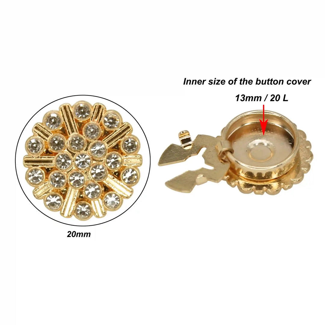 Gold-Tone Crystal Starburst Button Cover