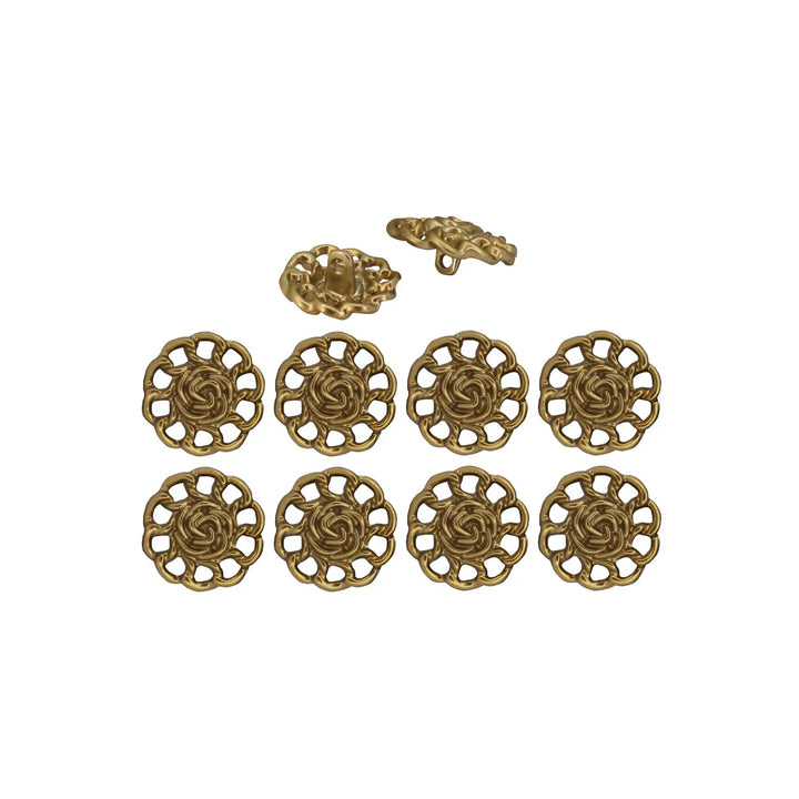 Clothing Gold Floral Design Buttons | 19mm(30L), 21mm(33L) & 23mm (36L)