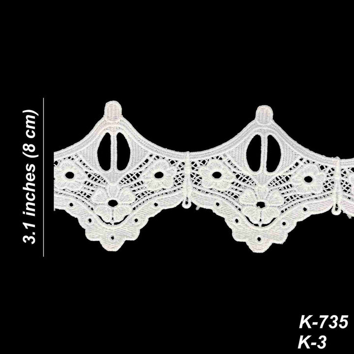 2 Meter | Cathedral Arch Guipure Spun Poly Lace | 3.1 Inches | SKU-K-3/735