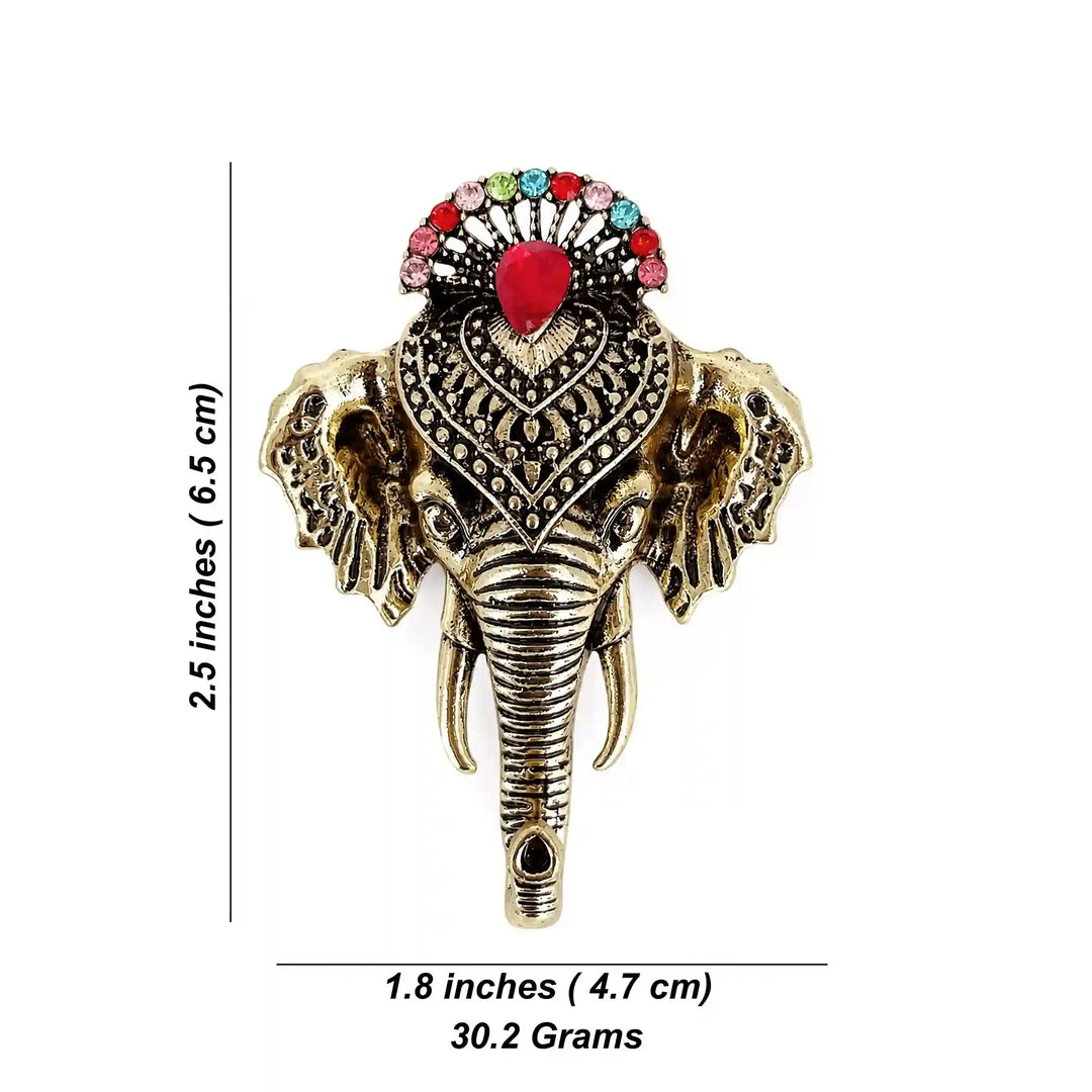 Antique Elephant Brooch & Button Combo Pack