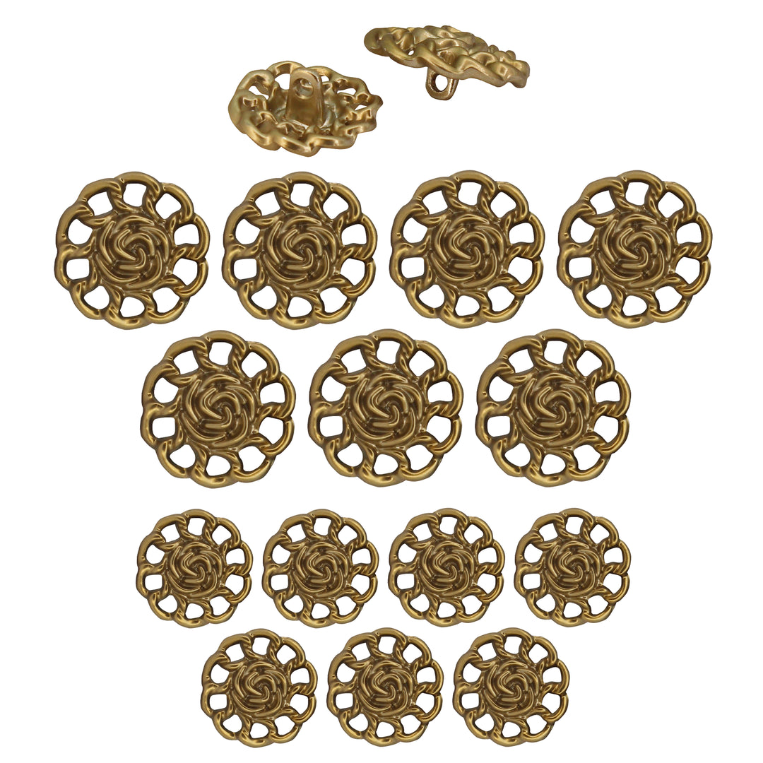 Clothing Gold Floral Design Buttons