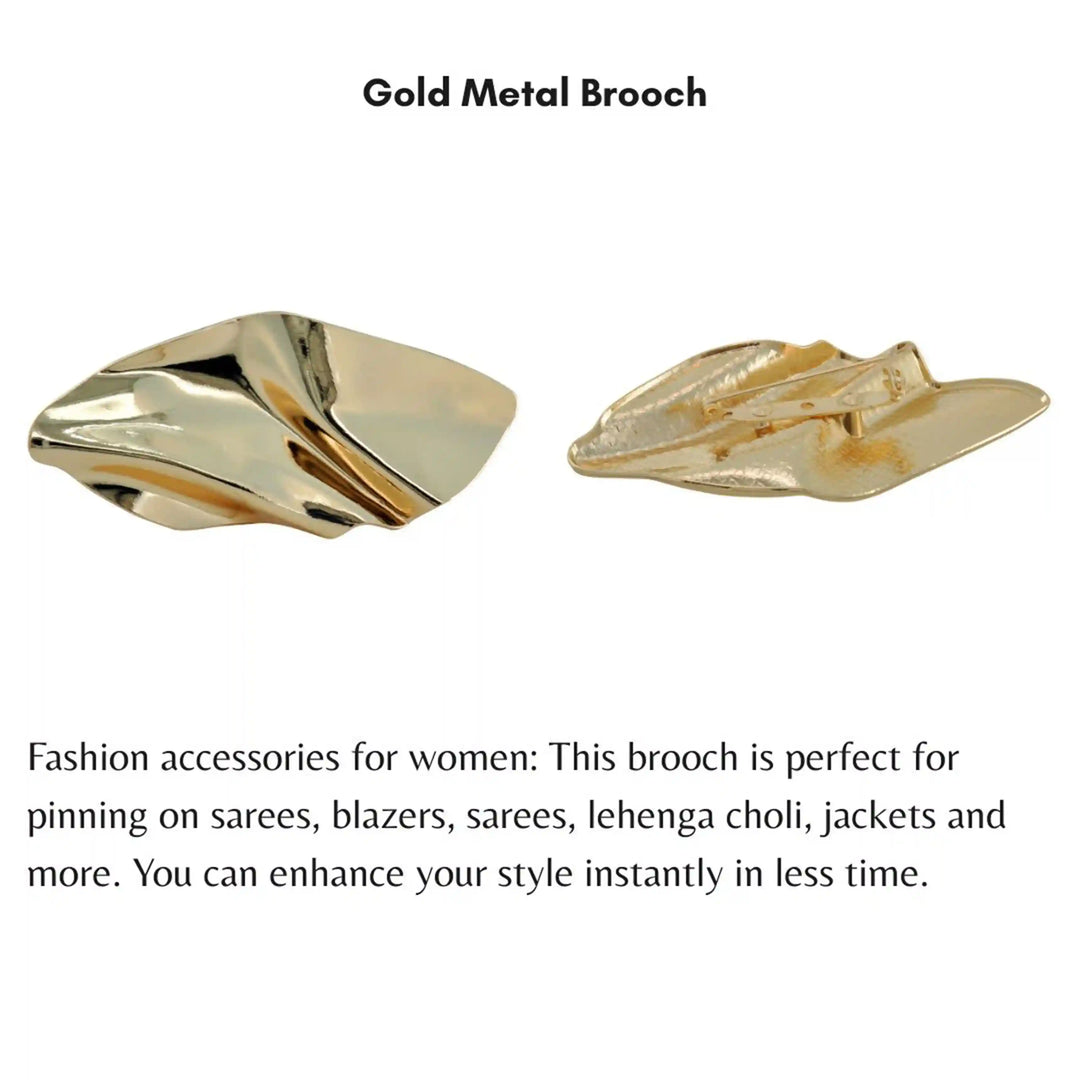 Scrunched Abstract Metal Brooch