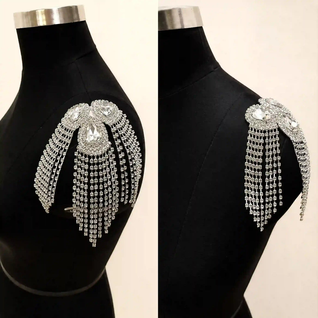 Royal Crystal Cascade Shoulder Brooch | 1 piece