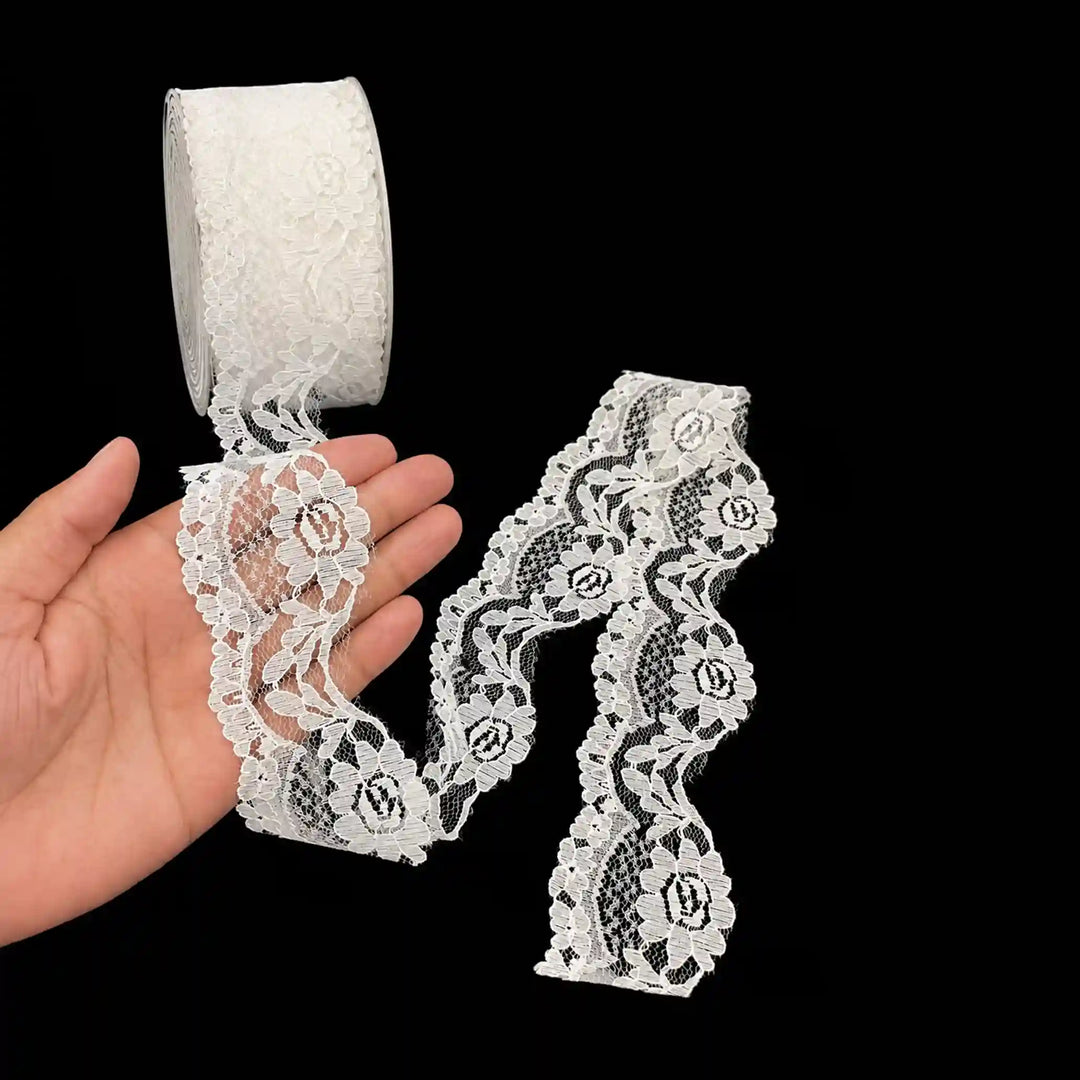 White Floral Trim Lace | SKU-39