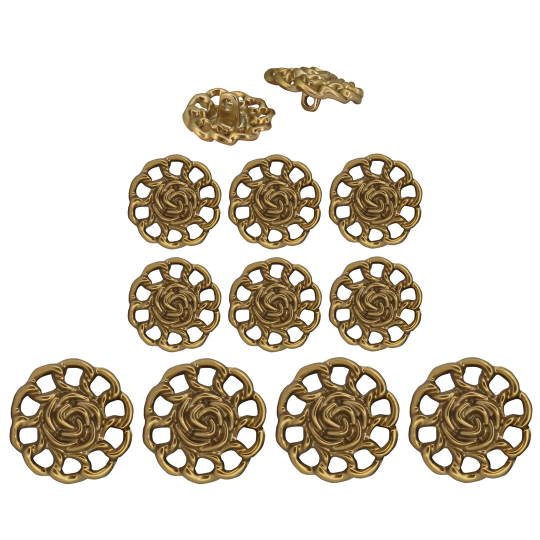 Clothing Gold Floral Design Buttons