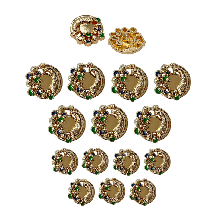 Decorative Peacock Metal Buttons