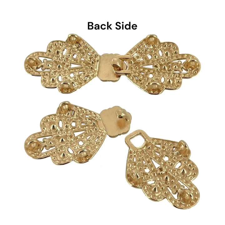 Victorian Filigree Crystal Metal Frog Closure Buttons