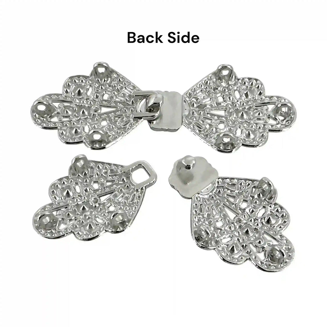Victorian Filigree Crystal Metal Frog Closure Buttons
