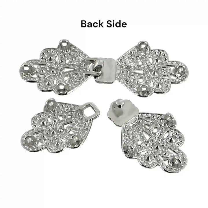 Victorian Filigree Crystal Metal Frog Closure Buttons
