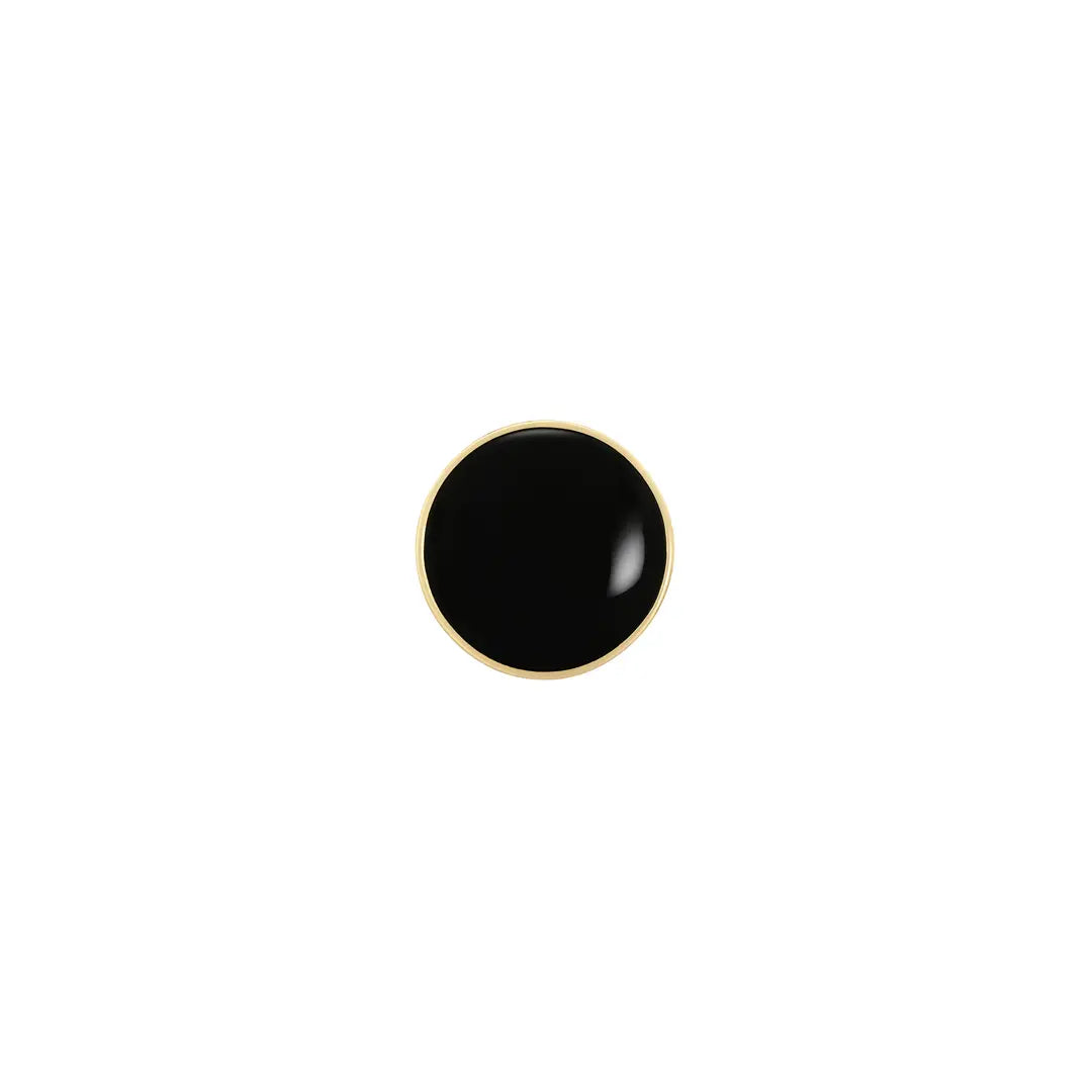 Luxury Black Onyx Gold Rim Metal Button | Pack of 8