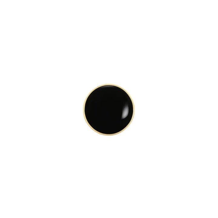 Luxury Black Onyx Gold Rim Metal Button | Pack of 8