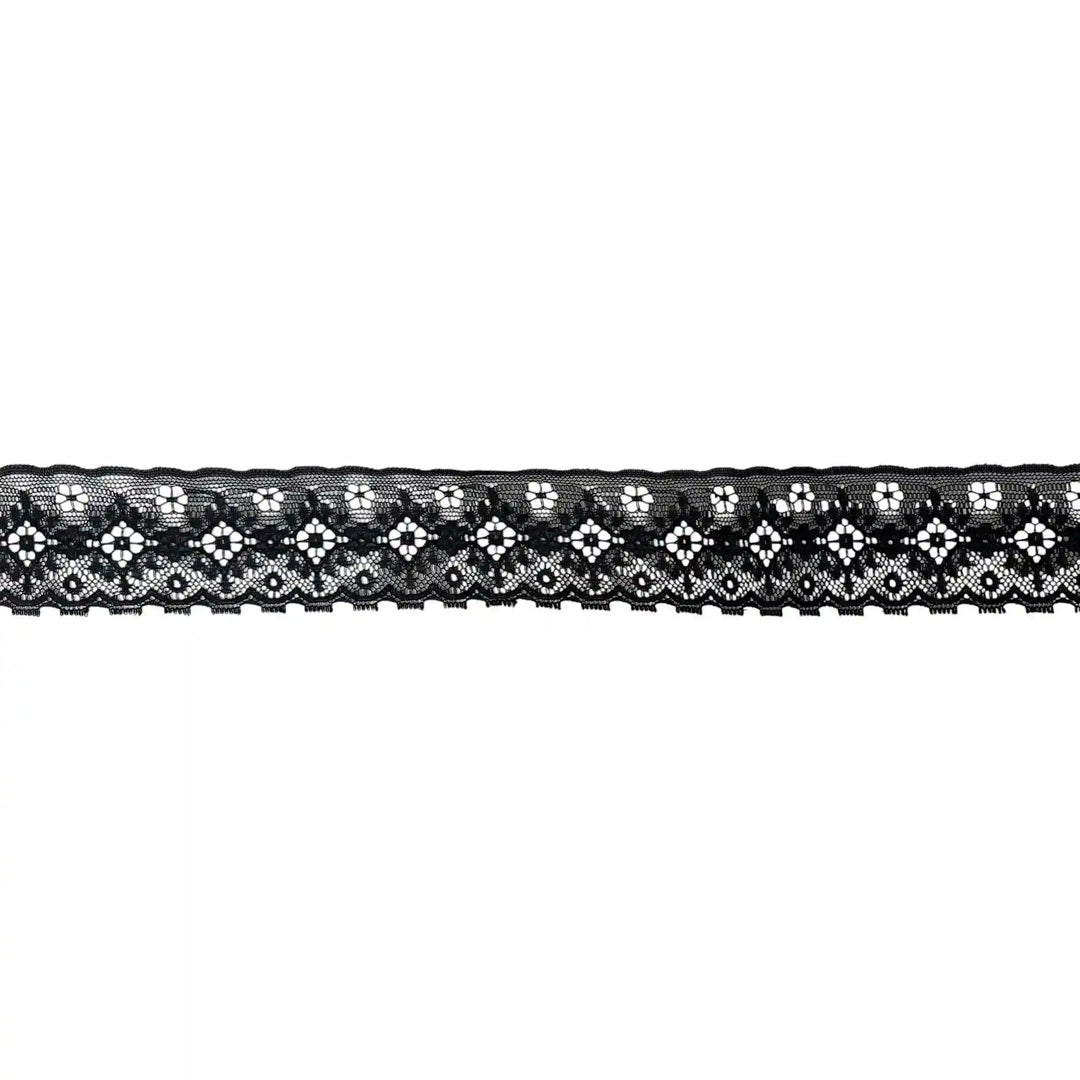 Black Floral Ribbon Lace | 5 Meters | SKU-B-28