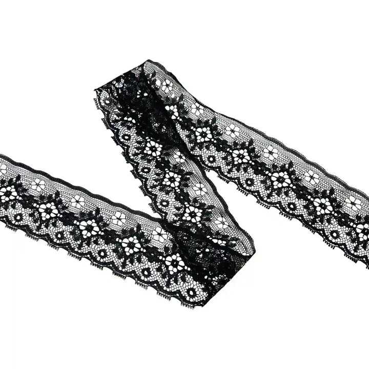 Black Floral Ribbon Lace | 5 Meters | SKU-B-28