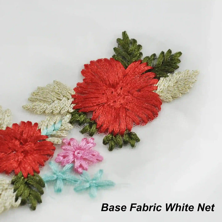 Embroidered Floral Applique Patch