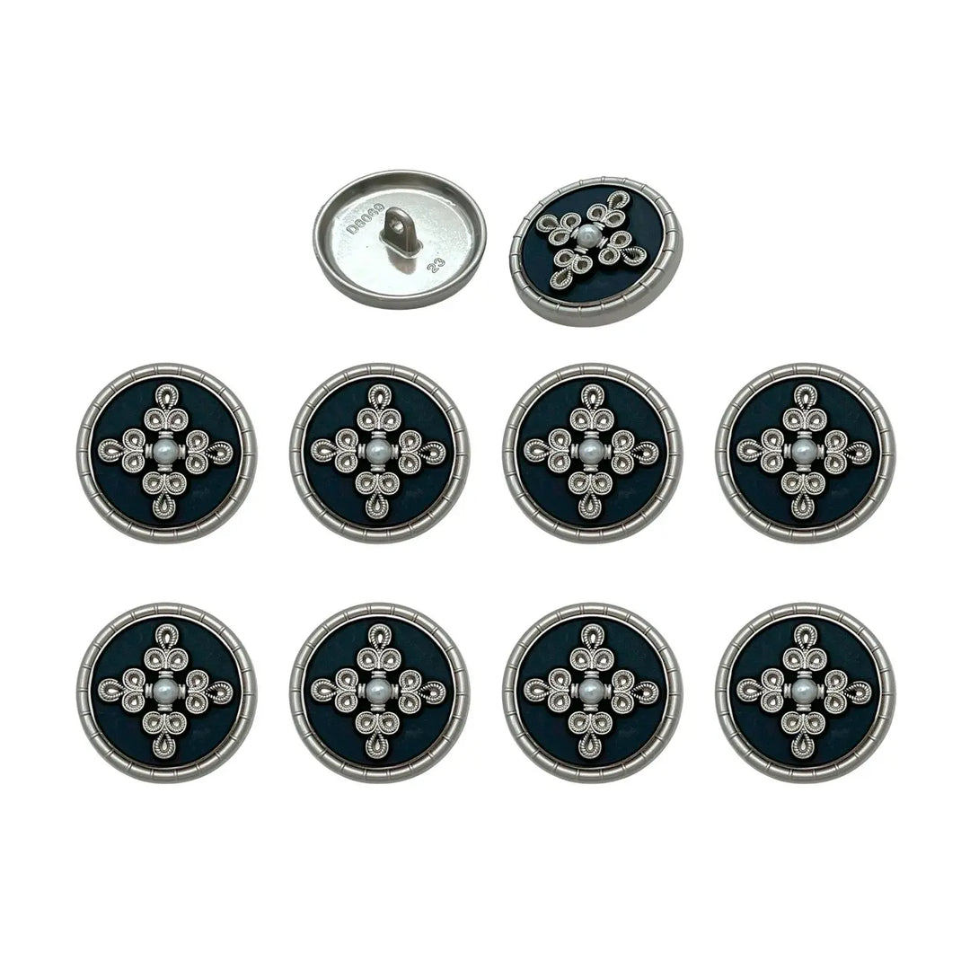 Elegant Pearl Metal Buttons for Clothing | 18mm(28L) & 23mm(36L)
