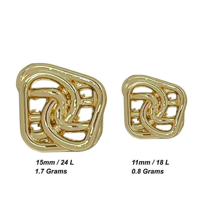 Interwoven Loop Metal Button | 11mm (18L) & 15mm (24L)