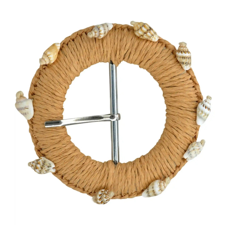 Woven Scalloped Raffia Buckle