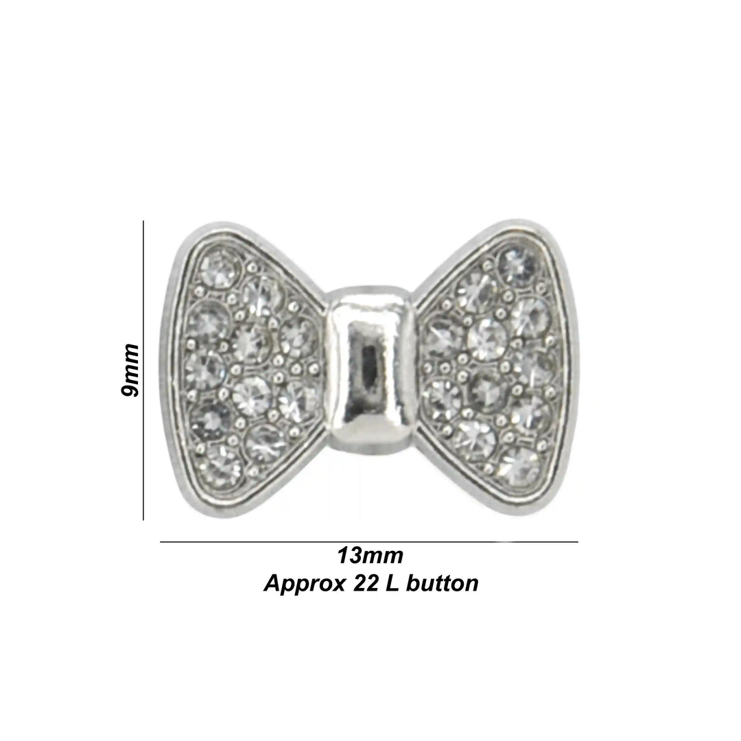 Bow Style Rhinestone Shirt Buttons