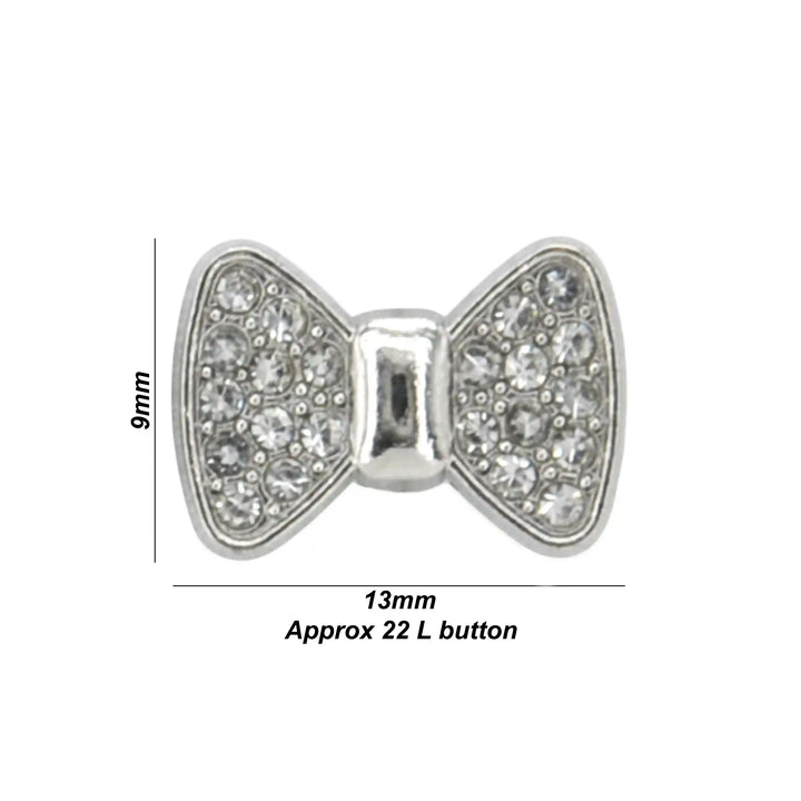 Bow Style Rhinestone Shirt Buttons