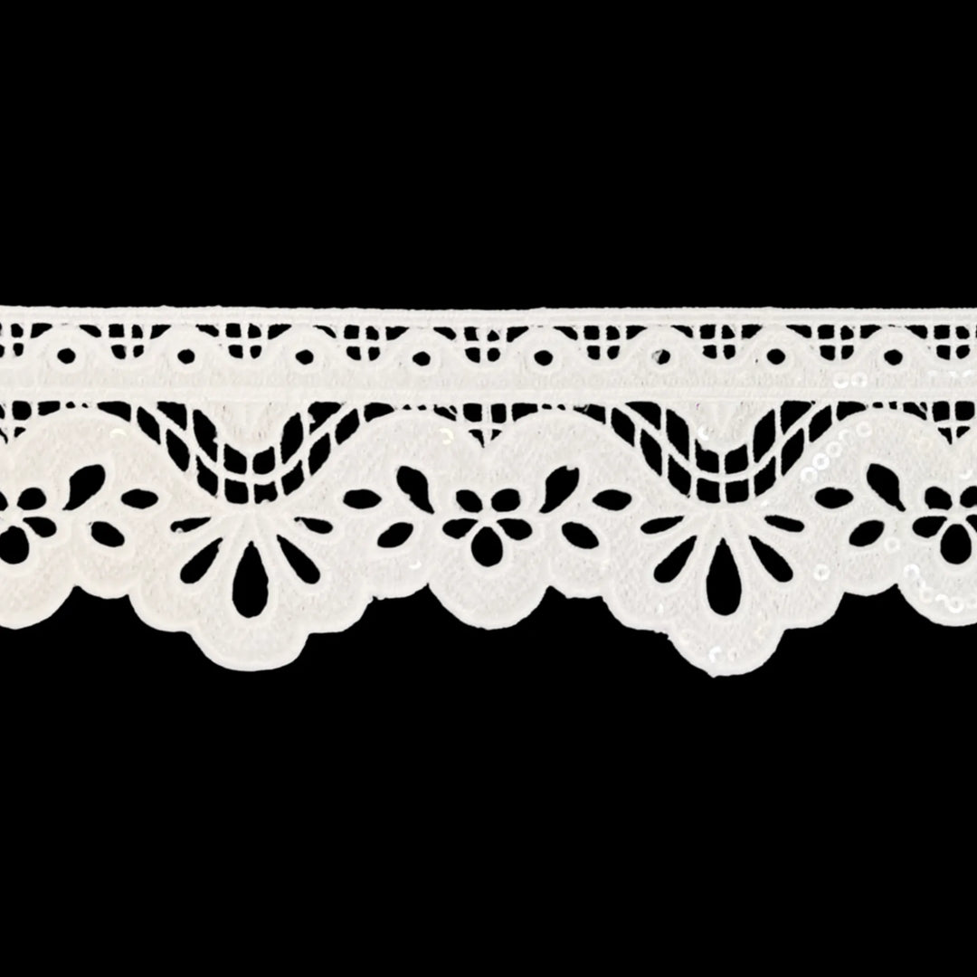 Duchess Leaf Floral Sequins Lace  2 Meter