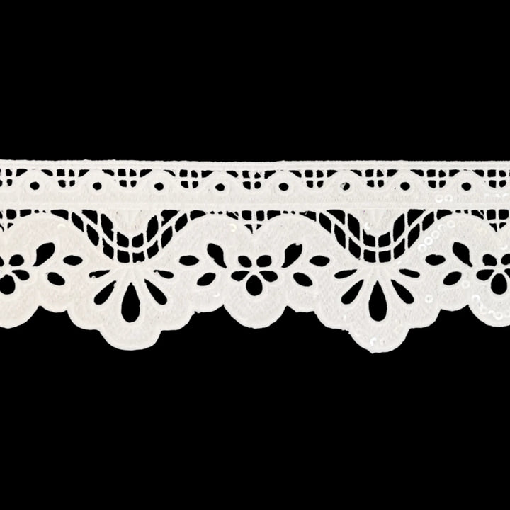 Duchess Leaf Floral Sequins Lace  2 Meter