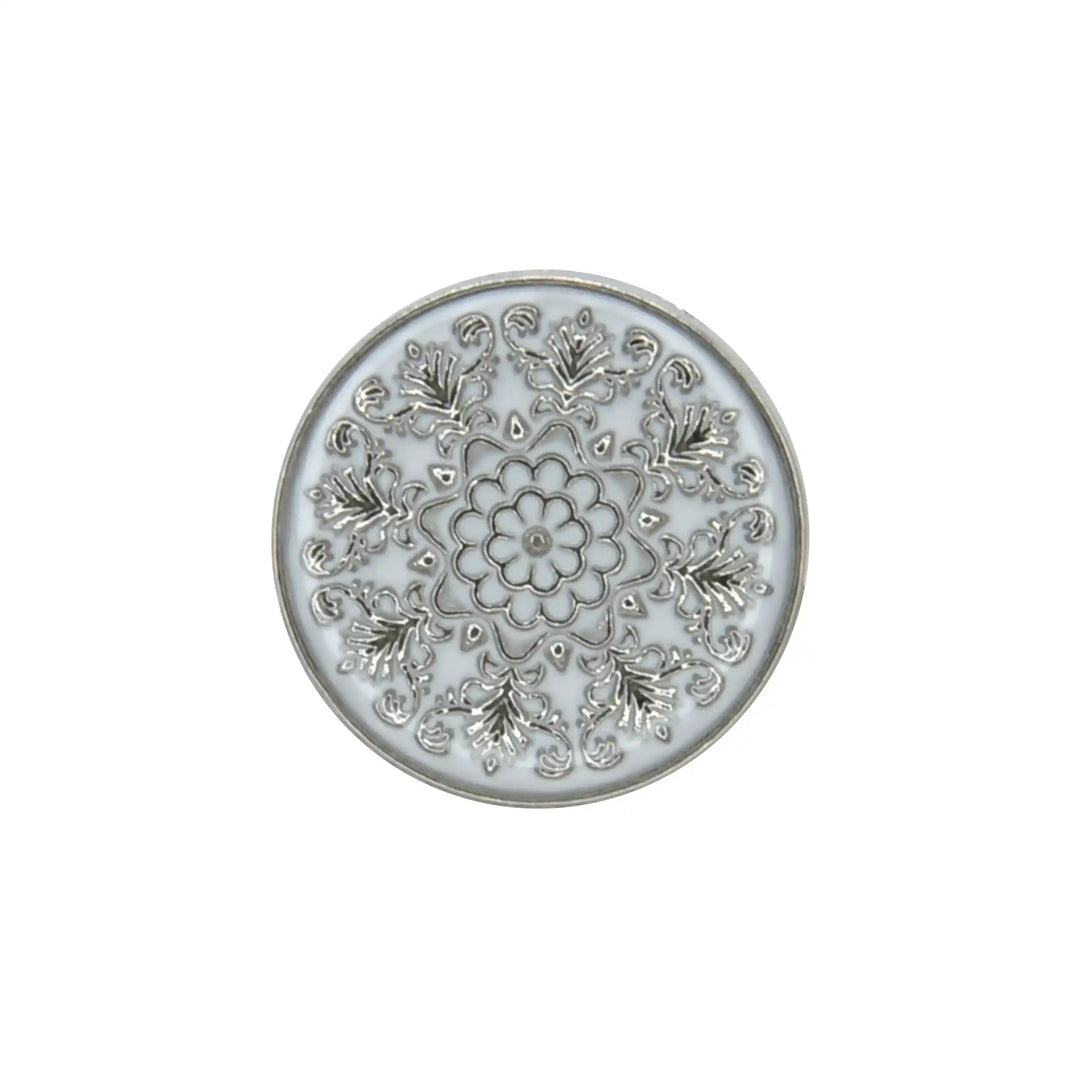 Royal Floral Metal Button | 21mm(34L) & 18mm(28L)