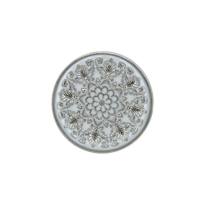 Royal Floral Metal Button | 21mm(34L) & 18mm(28L)