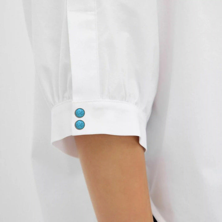 Turquoise Stone Button | 13mm(20L)