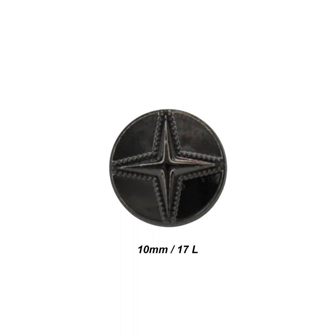 Starburst 10mm Metal Shirt Buttons