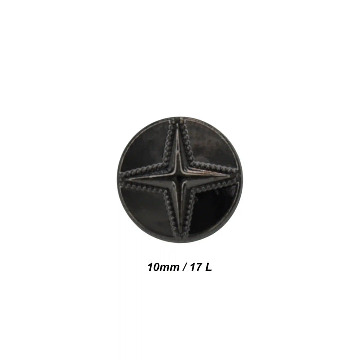 Starburst 10mm Metal Shirt Buttons