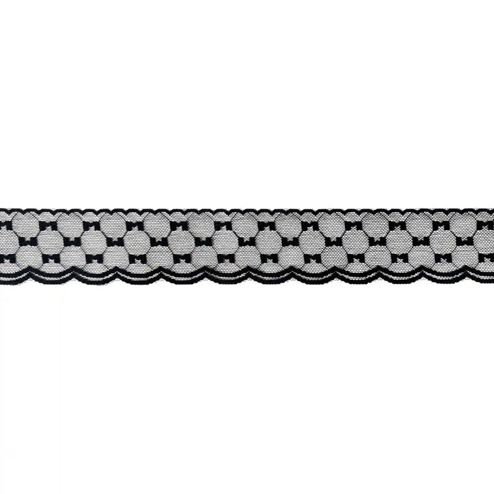Black Geometric Scalloped Lace | 5 Meters | SKU-B54