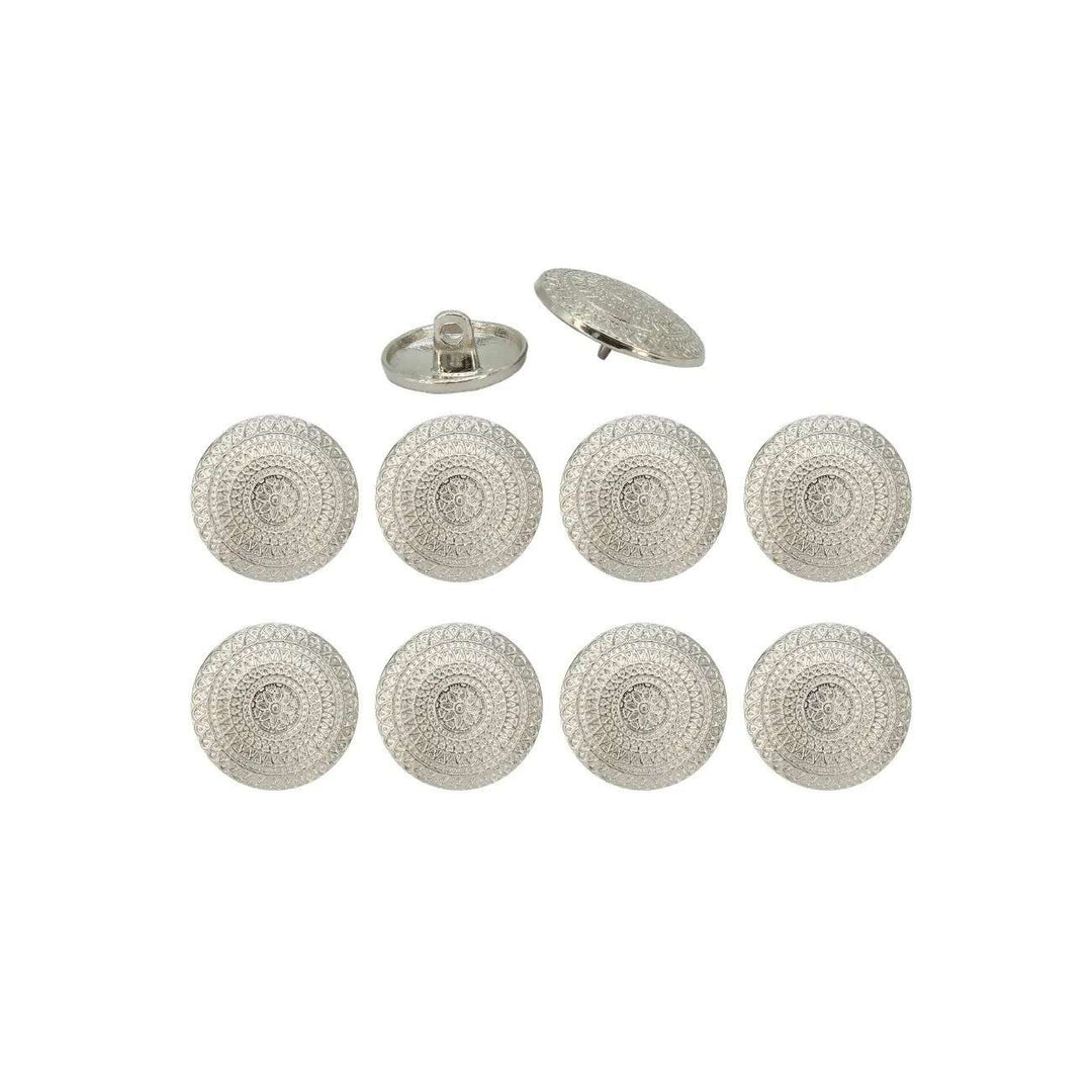 Embossed Floral Metal Buttons | 18mm(28L) & 23mm(36L)