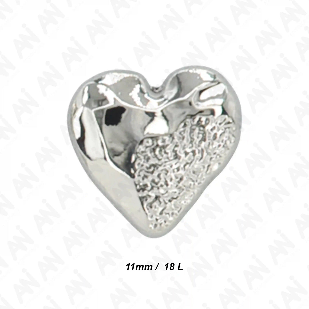Hammered Heart Shape Shirt Button