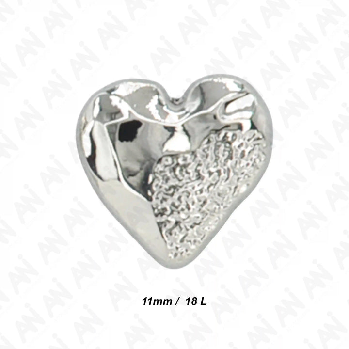 Hammered Heart Shape Shirt Button