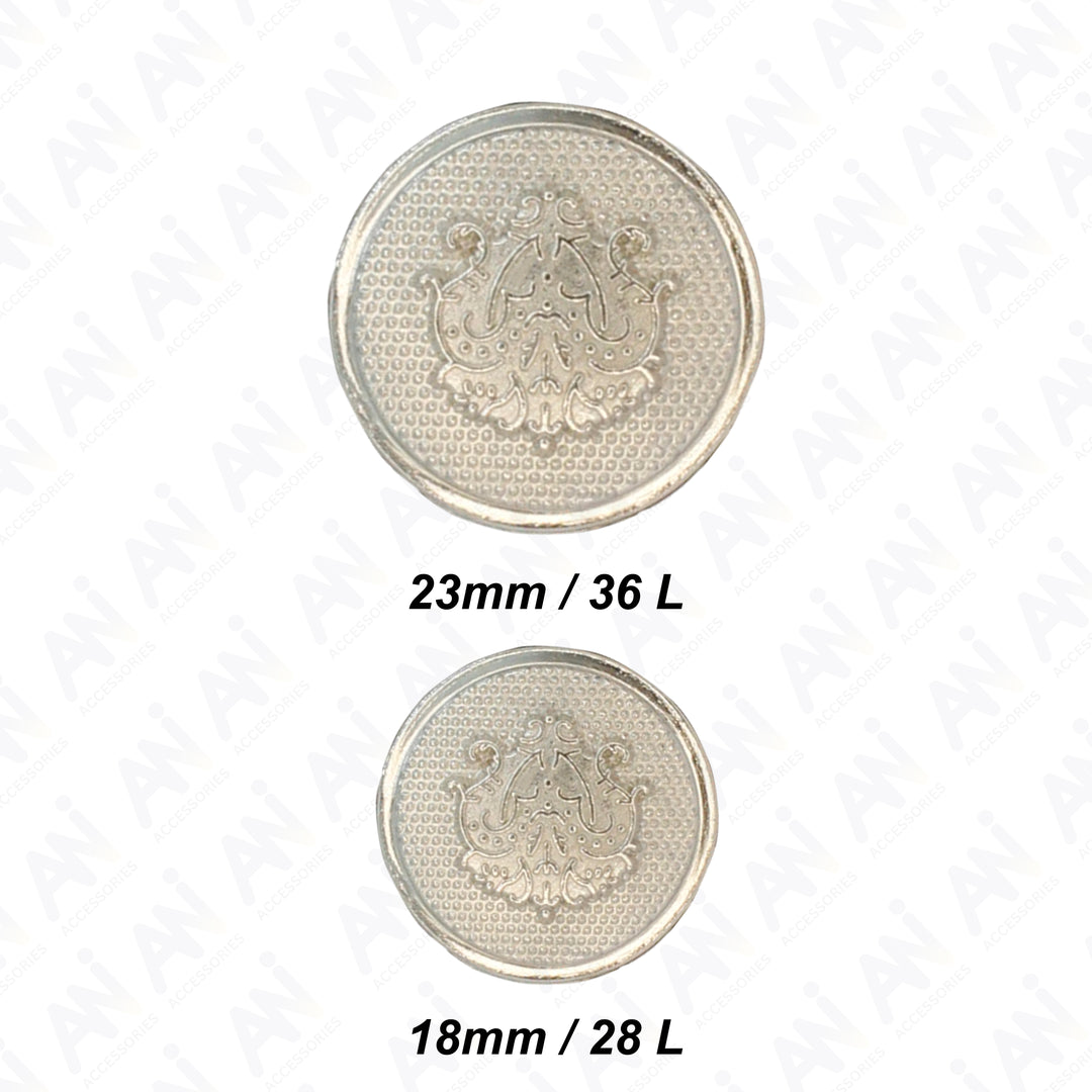 Embossed Floral Metal Buttons