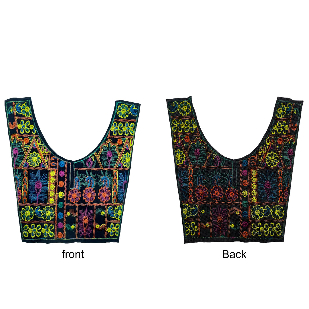 Vibrant Multicolor Embroidered Neckline