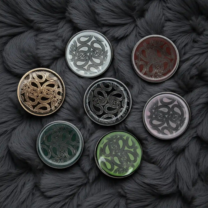 Golden Paisley Design with Shank Metal Button | 18mm(28L) & 20mm(32L)